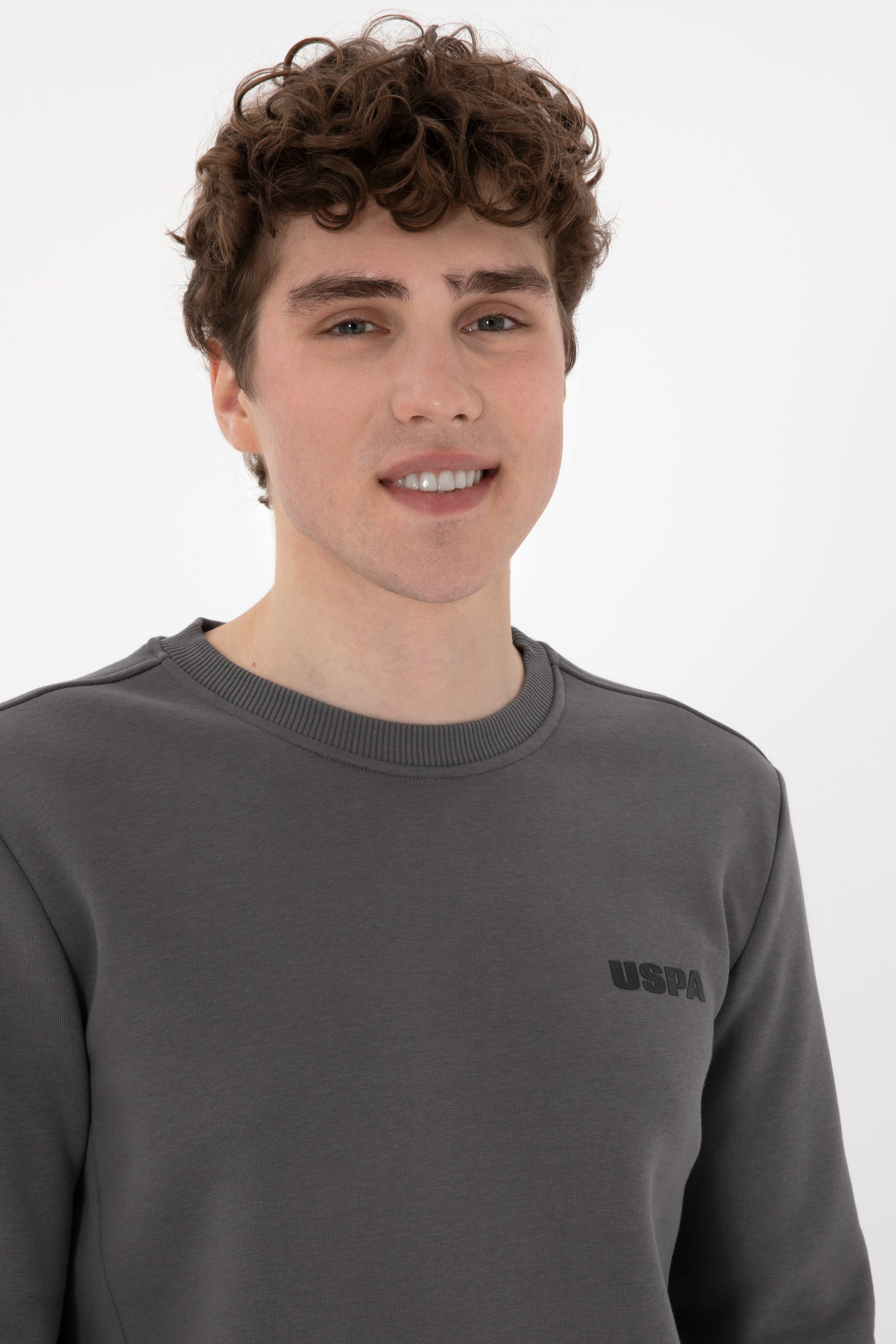 Erkek Regular Fit Bisiklet Yaka Antrasit Sweatshirt