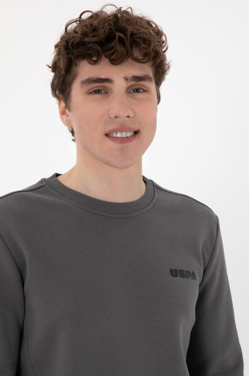 Erkek Regular Fit Bisiklet Yaka Antrasit Sweatshirt