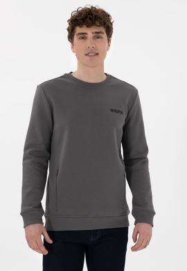 Erkek Regular Fit Bisiklet Yaka Antrasit Sweatshirt - 50292362017