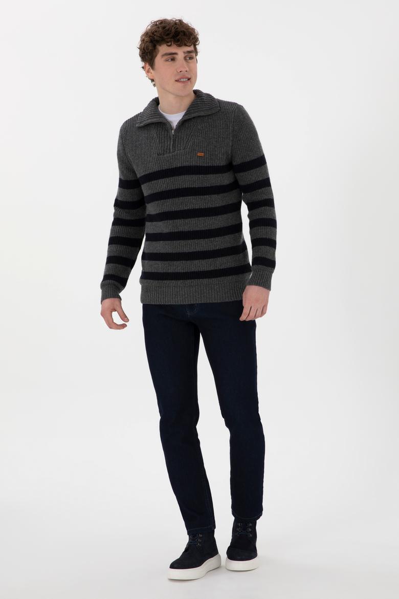 Erkek Antrasit Melanj Kazak - 50293125028