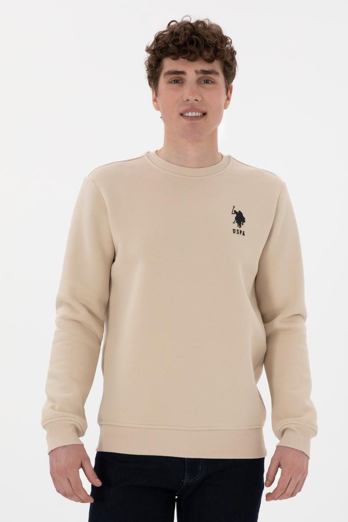 Erkek Regular Fit Bisiklet Yaka Taş Sweatshirt
