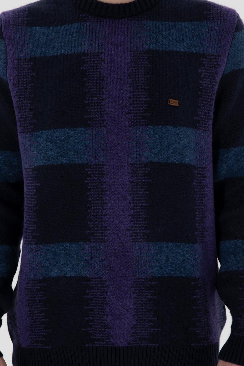 Erkek Regular Fit Bisiklet Yaka Lacivert Kazak - 50293138018