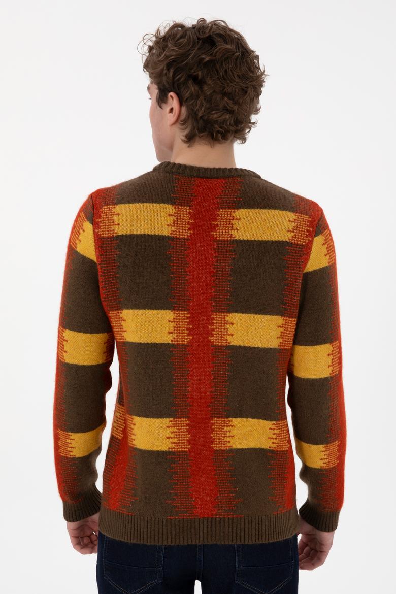 Erkek Regular Fit Bisiklet Yaka Haki Kazak - 50293138001