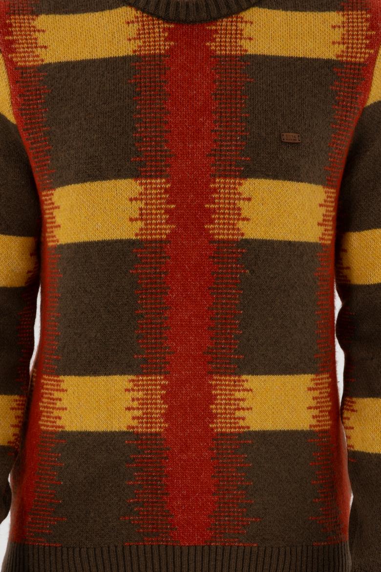 Erkek Regular Fit Bisiklet Yaka Haki Kazak - 50293138001