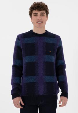 Erkek Regular Fit Bisiklet Yaka Lacivert Kazak - 50293138018