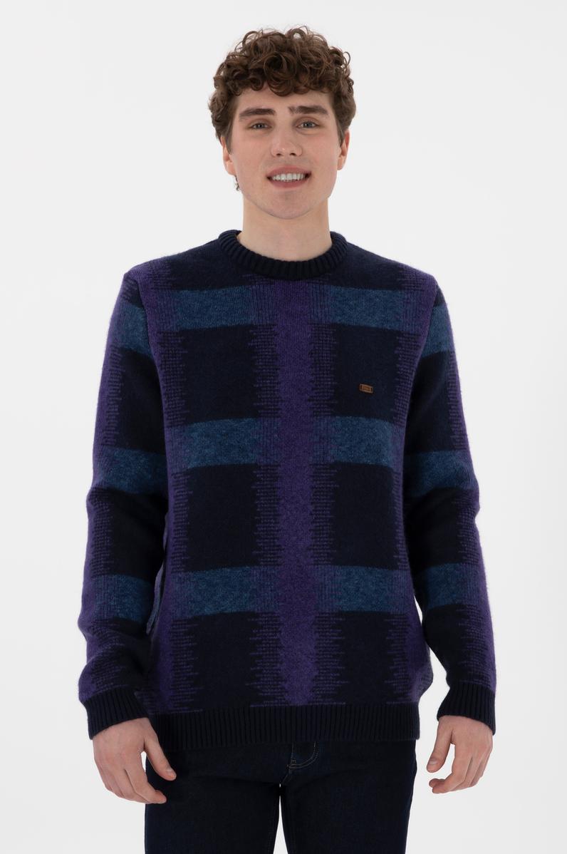 Erkek Regular Fit Bisiklet Yaka Lacivert Kazak