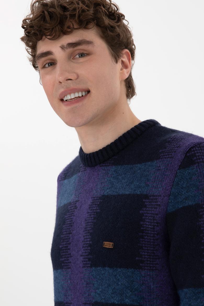 Erkek Regular Fit Bisiklet Yaka Lacivert Kazak - 50293138018