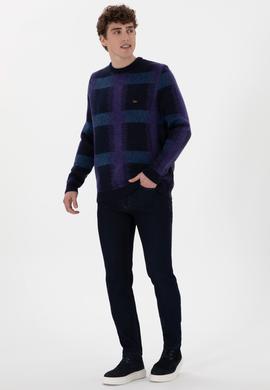 Erkek Regular Fit Bisiklet Yaka Lacivert Kazak - 50293138018