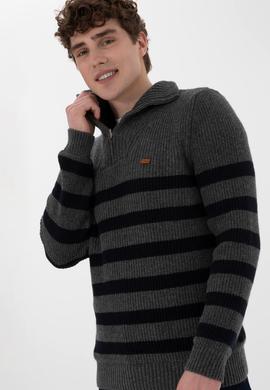 Erkek Antrasit Melanj Kazak - 50293125028