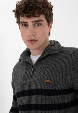 Erkek Antrasit Melanj Kazak - 50293125028