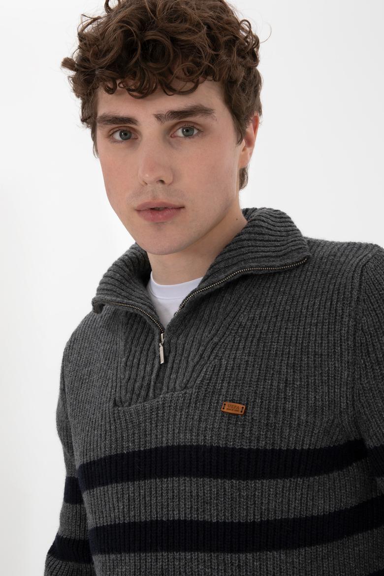 Erkek Antrasit Melanj Kazak - 50293125028