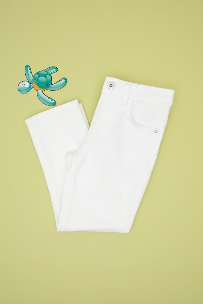 Erkek Çocuk Beyaz Jean Pantolon