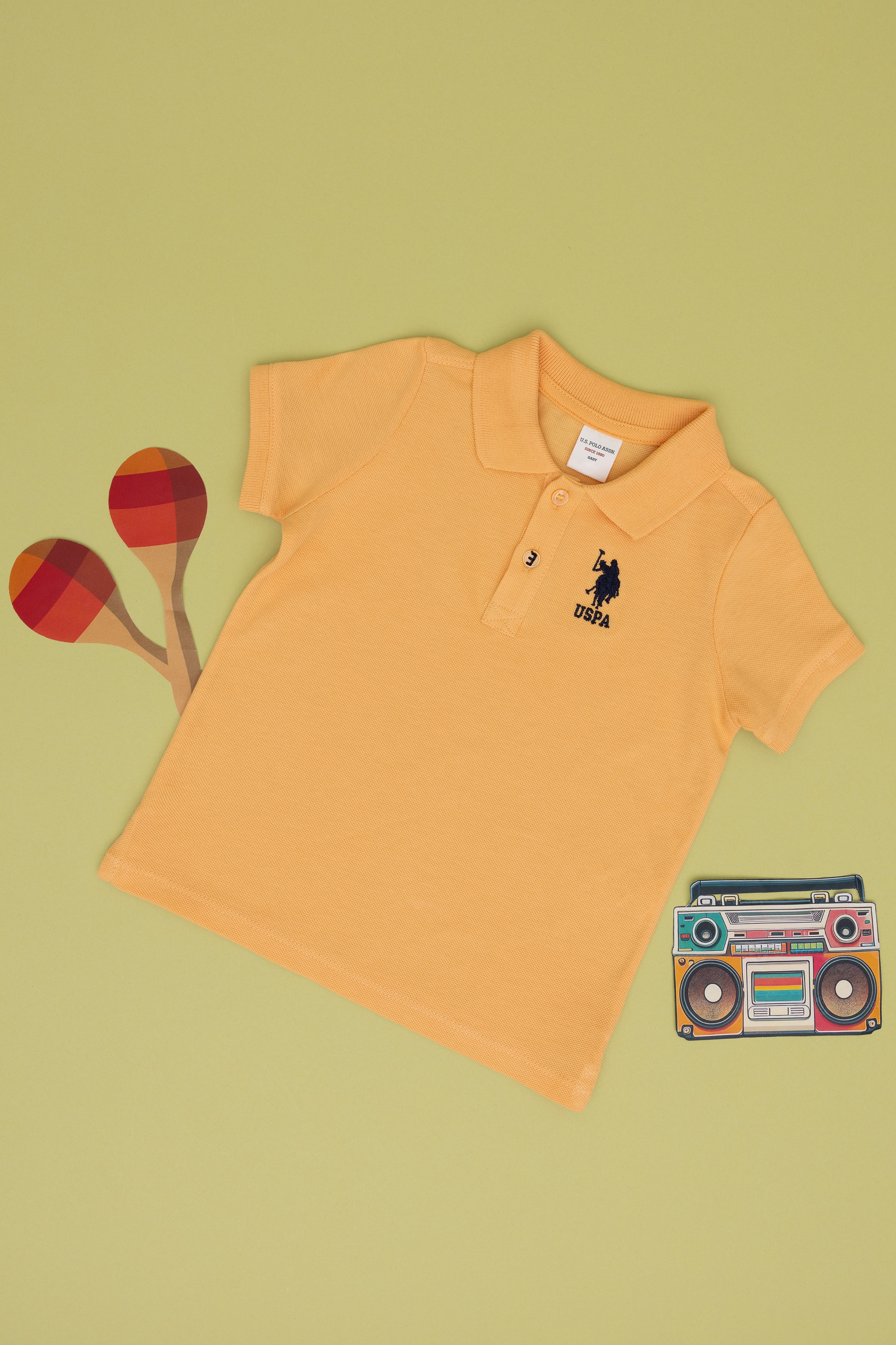 Erkek Bebek Kavun Basic Polo Yaka Tişört - Image 1