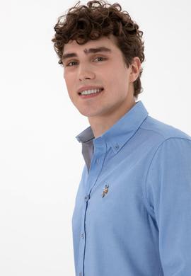 Erkek Mavi Uzun Kollu Gömlek - 50300234008