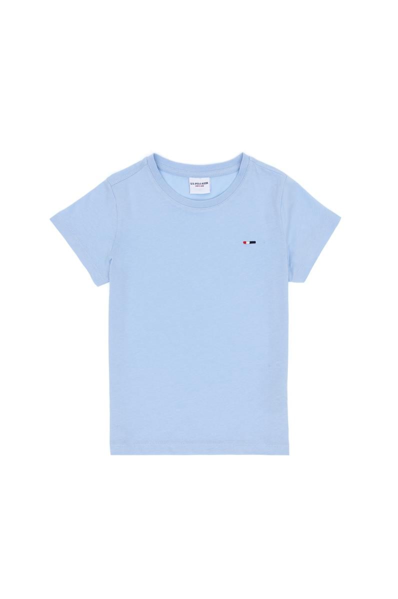 Erkek Çocuk Açık Mavi Basic Bisiklet Yaka Tişört