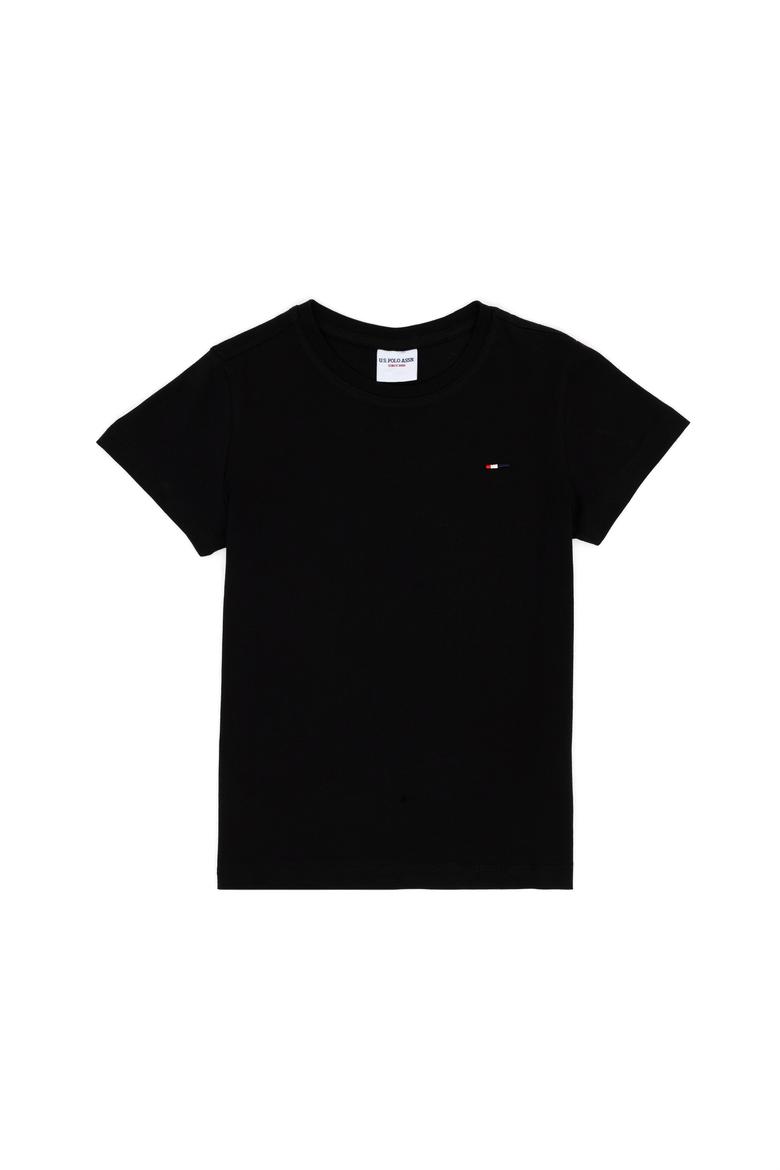 Erkek Çocuk Siyah Basic Bisiklet Yaka Tişört