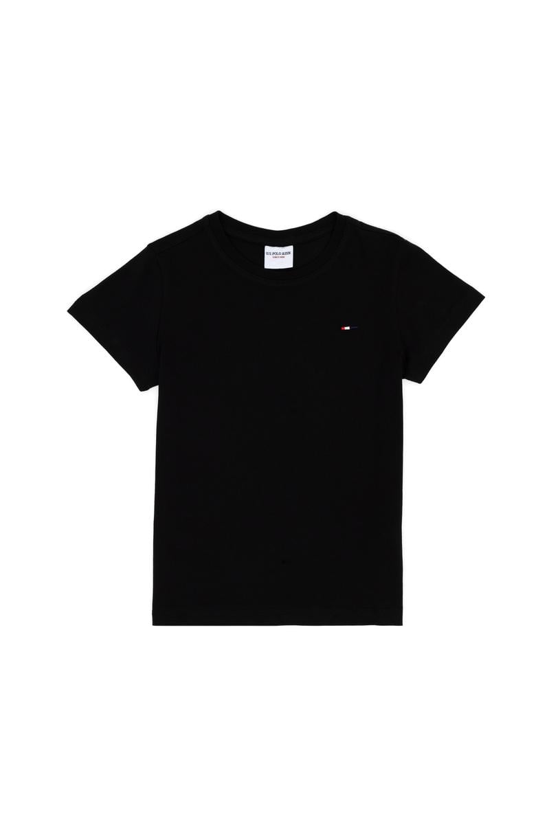 Erkek Çocuk Siyah Basic Bisiklet Yaka Tişört