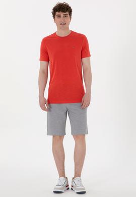 Erkek Gri Melanj Örme Şort - 50298038096