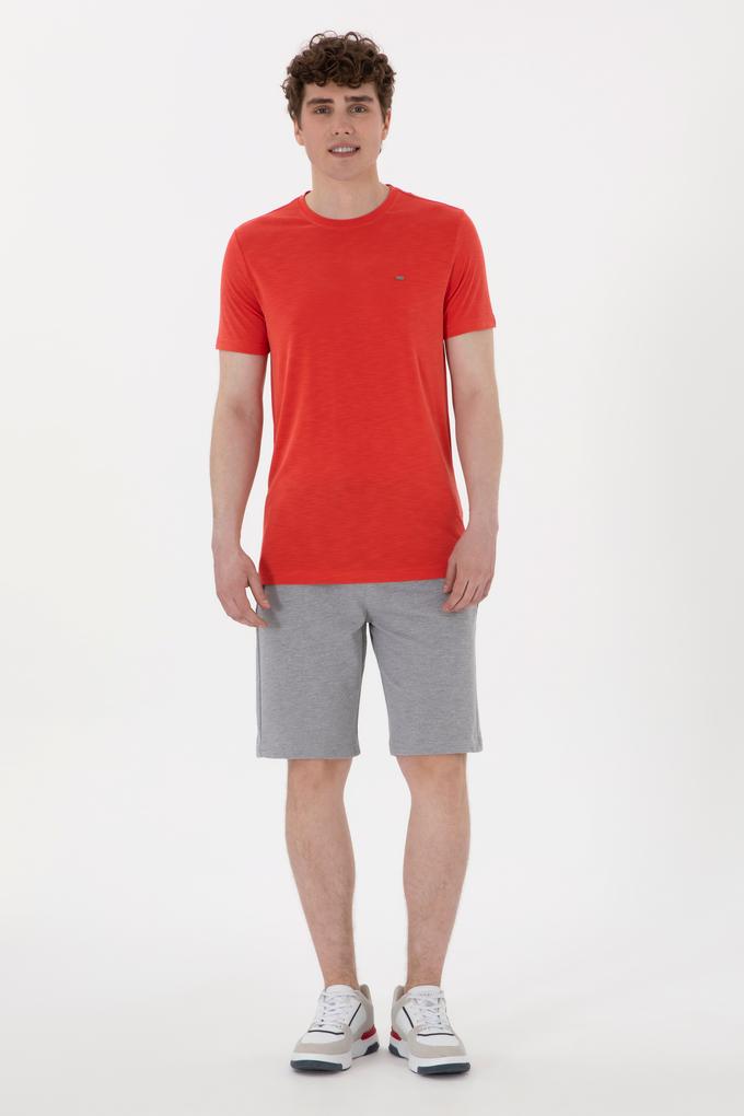 Erkek Gri Melanj Örme Şort