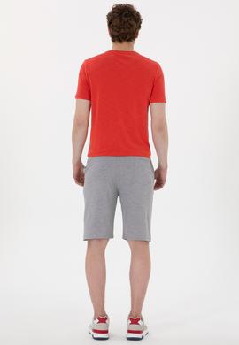 Erkek Gri Melanj Örme Şort - 50298038096