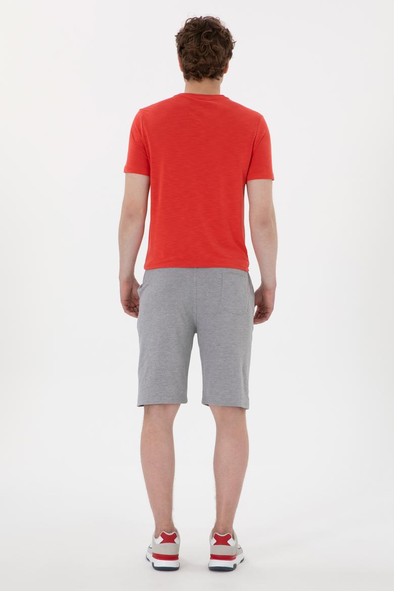 Erkek Gri Melanj Örme Şort - 50298038096