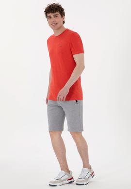 Erkek Gri Melanj Örme Şort - 50298038096