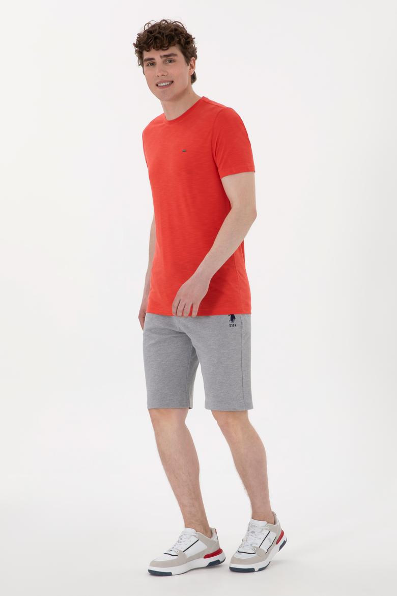 Erkek Gri Melanj Örme Şort - 50298038096