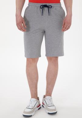 Erkek Gri Melanj Örme Şort - 50298038096