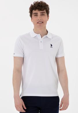 Erkek Slim Fit Polo Yaka Beyaz Basic Tişört - 50298011031