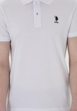Erkek Slim Fit Polo Yaka Beyaz Basic Tişört - 50298011031