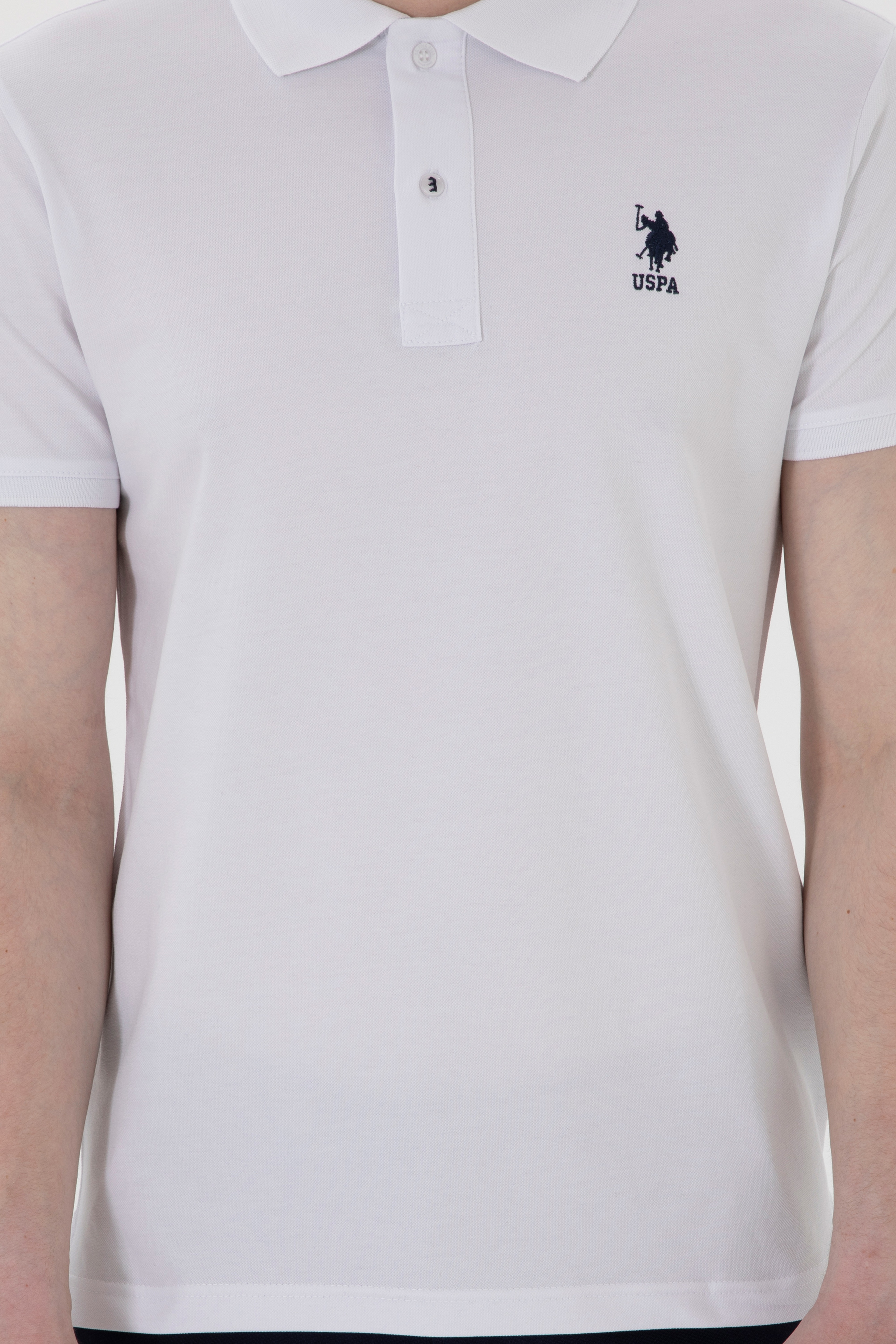 Erkek Slim Fit Polo Yaka Beyaz Basic Tişört - Image 6