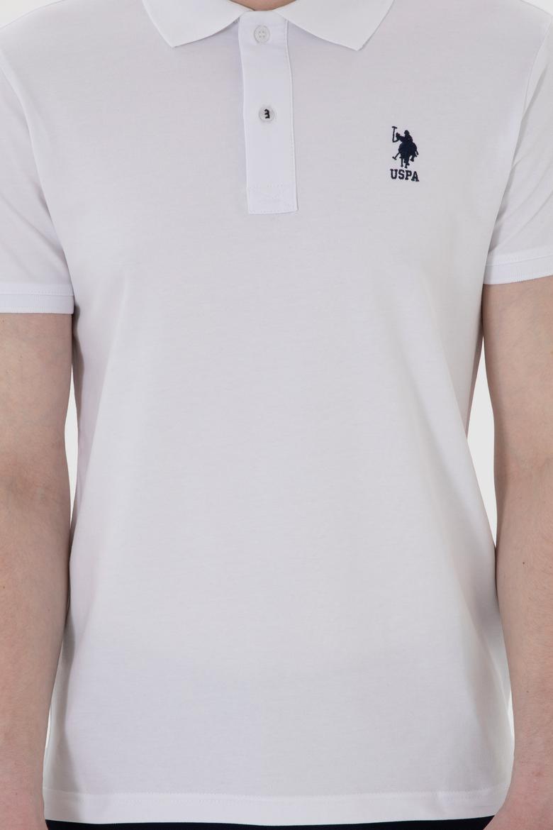 Erkek Slim Fit Polo Yaka Beyaz Basic Tişört - 50298011031
