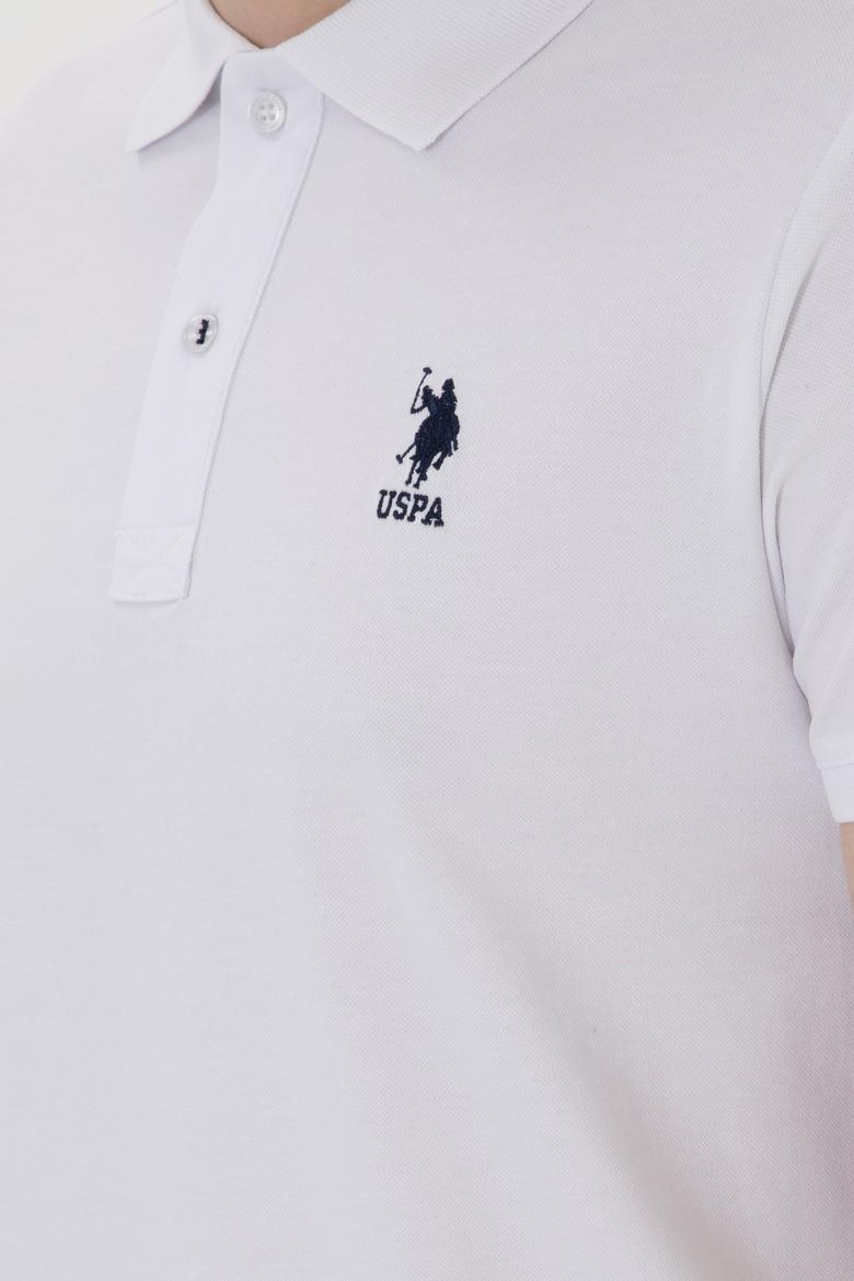 Erkek Slim Fit Polo Yaka Beyaz Basic Tişört - 50298011031