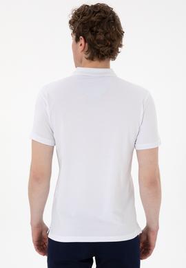 Erkek Slim Fit Polo Yaka Beyaz Basic Tişört - 50298011031