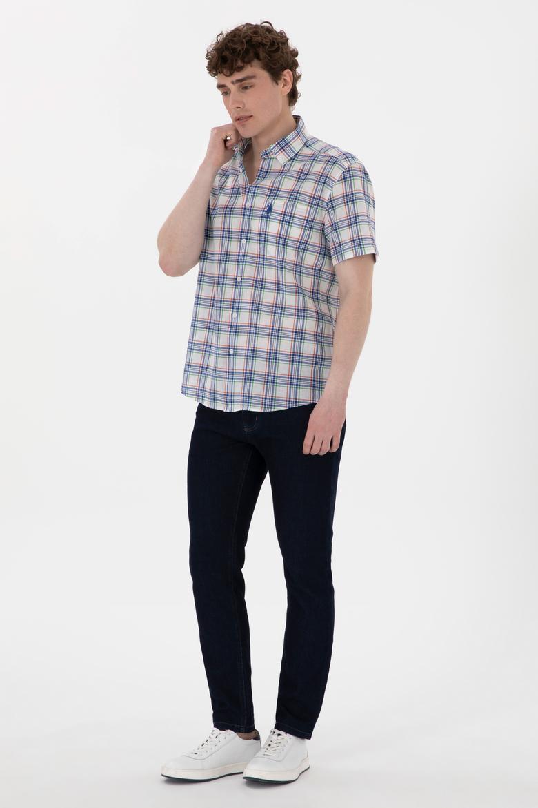 Erkek Yeşil Kısa Kollu Gömlek - 50299599009