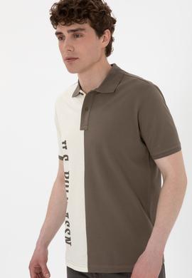 Erkek Regular Fit Polo Yaka Vizon Tişört - 50299841006