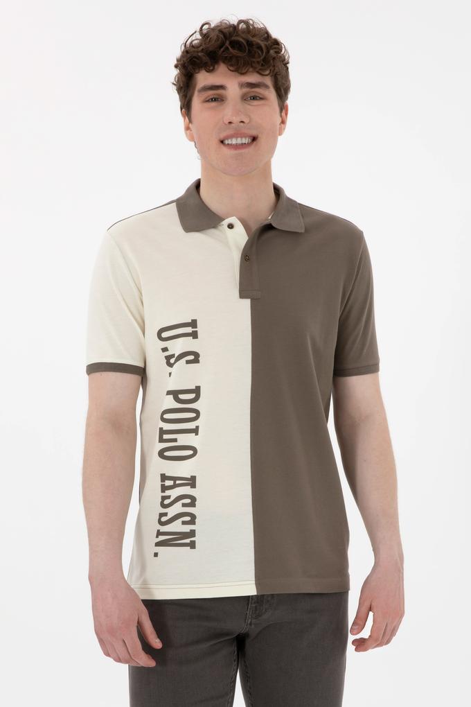 Erkek Regular Fit Polo Yaka Vizon Tişört