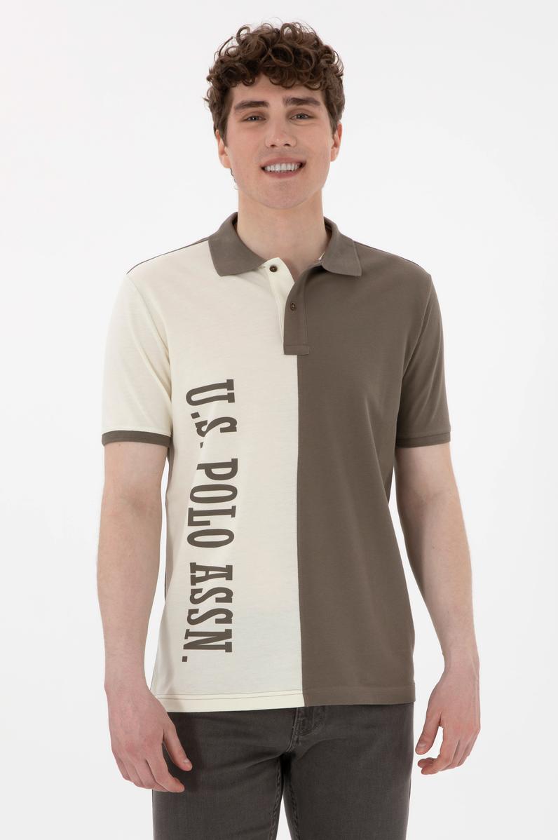 Erkek Regular Fit Polo Yaka Vizon Tişört