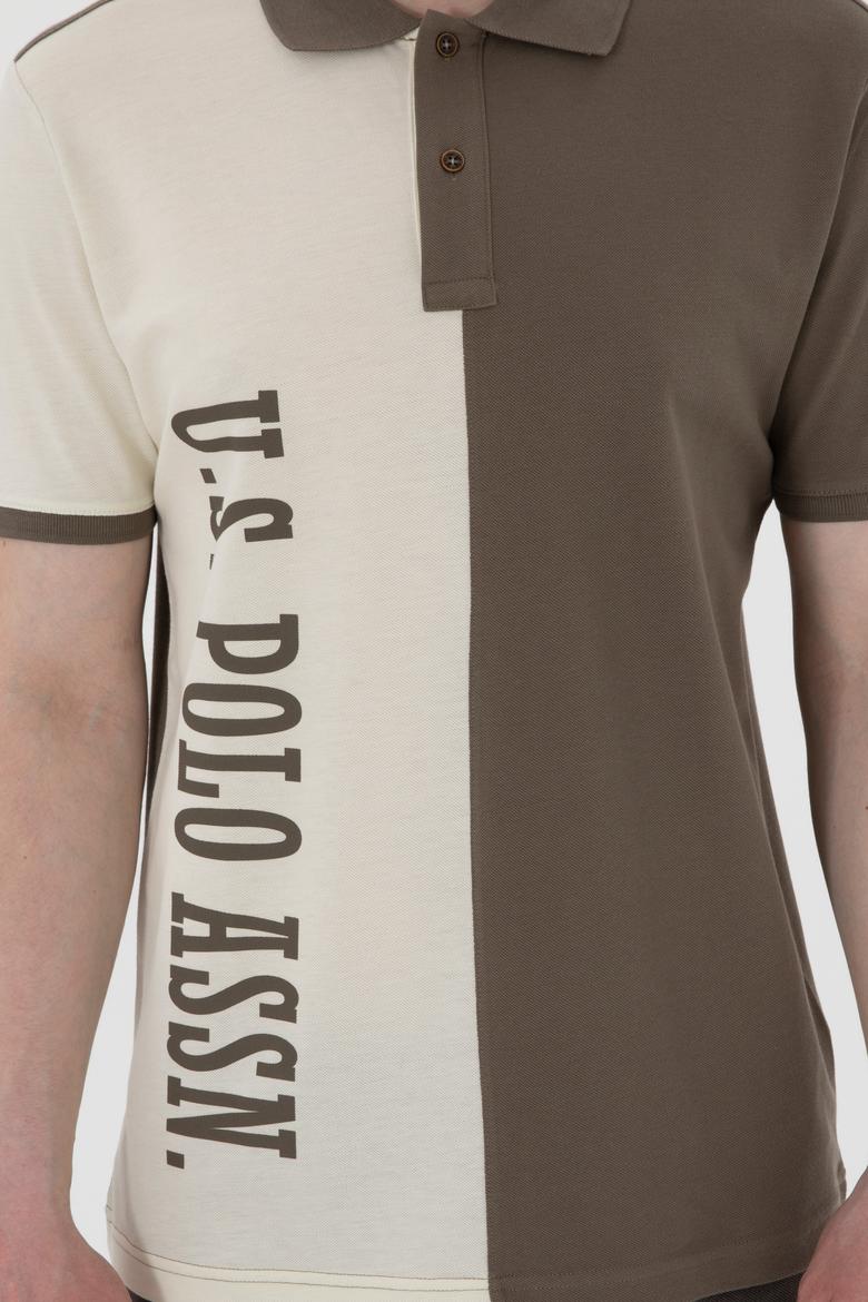 Erkek Regular Fit Polo Yaka Vizon Tişört - 50299841006