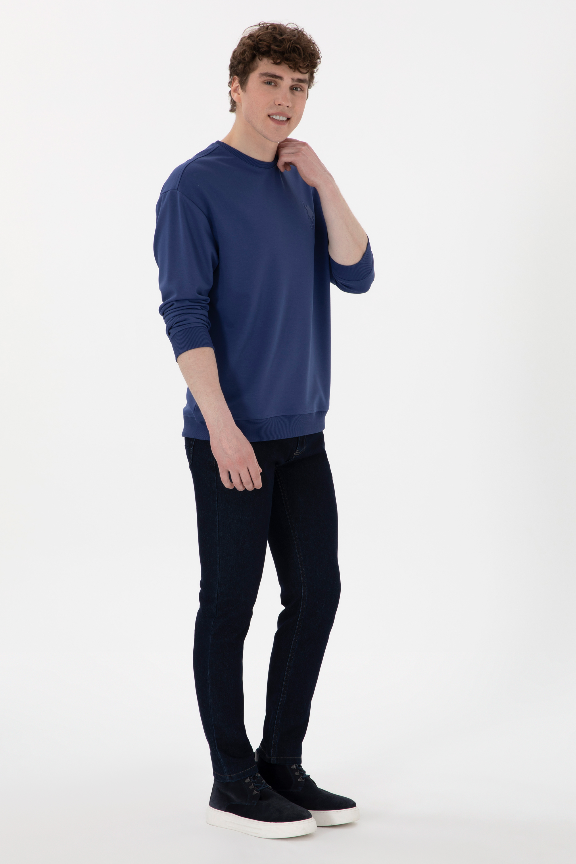 Erkek Açık Lacivert Sweatshirt - Image 4