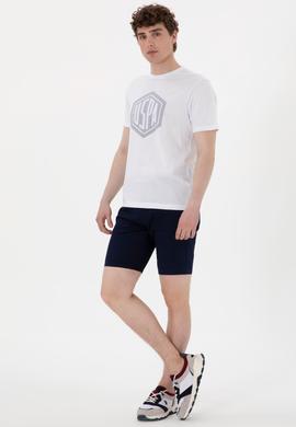 Erkek Regular Fit Bisiklet Yaka Beyaz Tişört - 50300382038