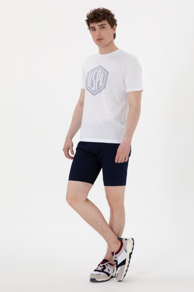 Erkek Regular Fit Bisiklet Yaka Beyaz Tişört - 50300382038