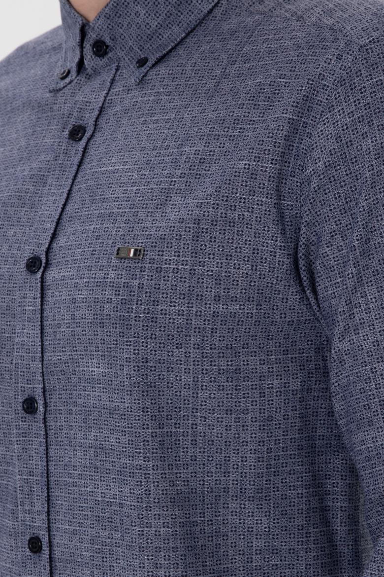 Erkek Lacivert Uzun Kollu Gömlek - 50300538014