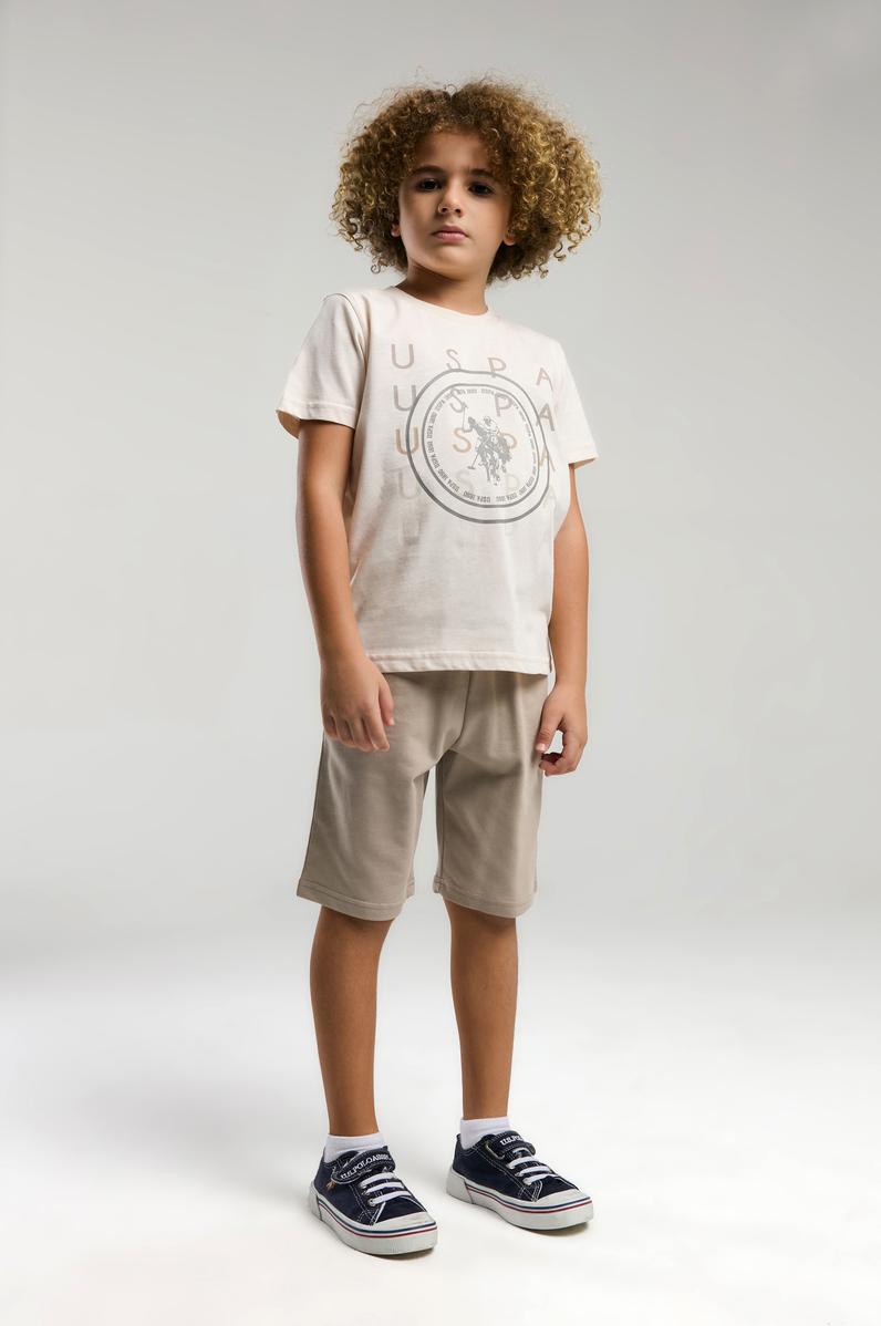 Erkek Çocuk Bej Pijama Takımı