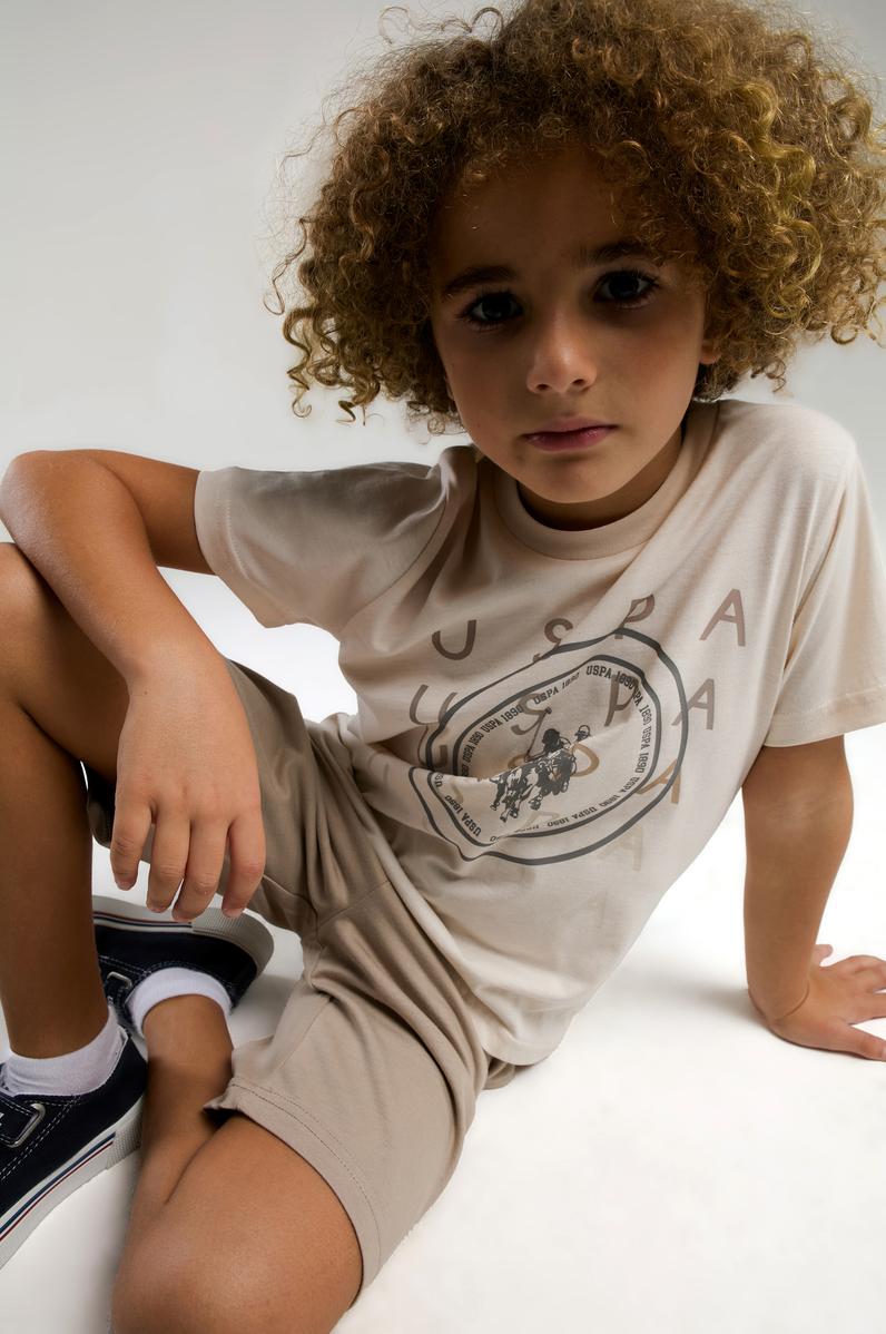 Erkek Çocuk Bej Pijama Takımı