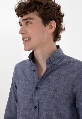 Erkek Lacivert Uzun Kollu Gömlek - 50300538014