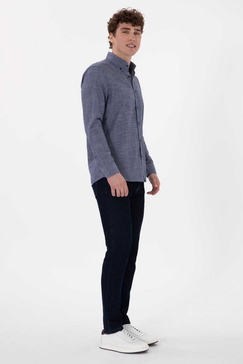 Erkek Lacivert Uzun Kollu Gömlek - 50300538014