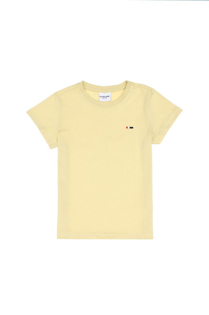 Erkek Çocuk Açık Haki Basic Bisiklet Yaka Tişört