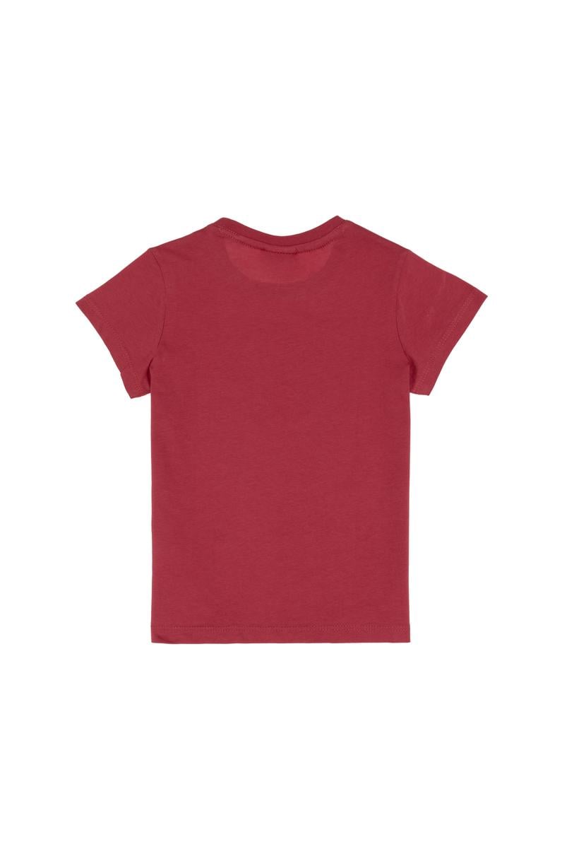 Erkek Çocuk Vişne Basic Bisiklet Yaka Tişört