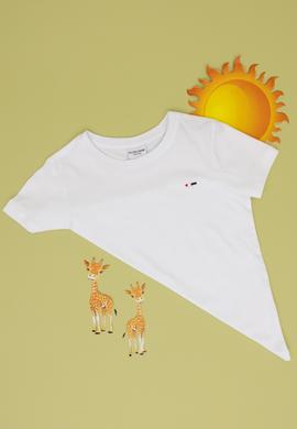 Erkek Çocuk Beyaz Basic Bisiklet Yaka Tişört - 50306548007